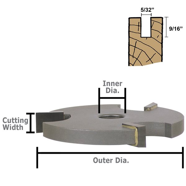 5/32" 3-Wing Slotted Cutter