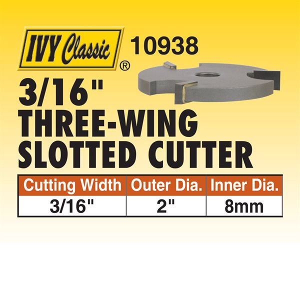 3/16" 3-Wing Slotted Cutter