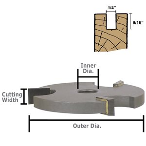 1/4"   3-Wing Slotted Cutter