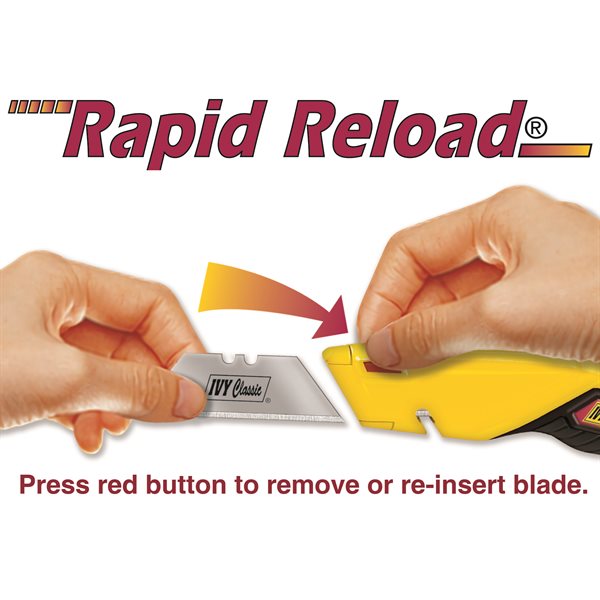 Rapid Reload® Retractable Utility Knife w/ 4 Blades