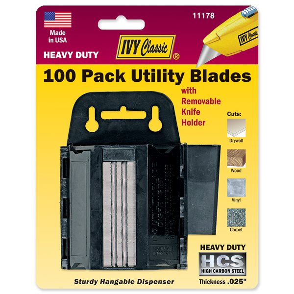 100 Pack Utility Blades Dispenser