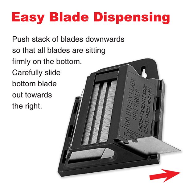 100 Pack Utility Blades Dispenser