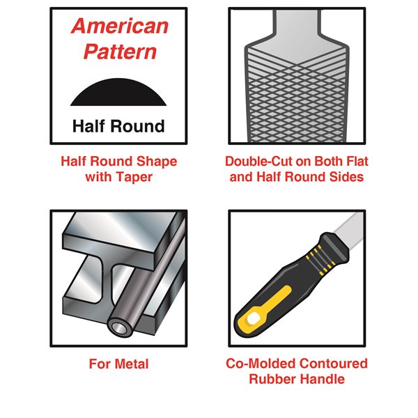 10" Half Round Bastard File