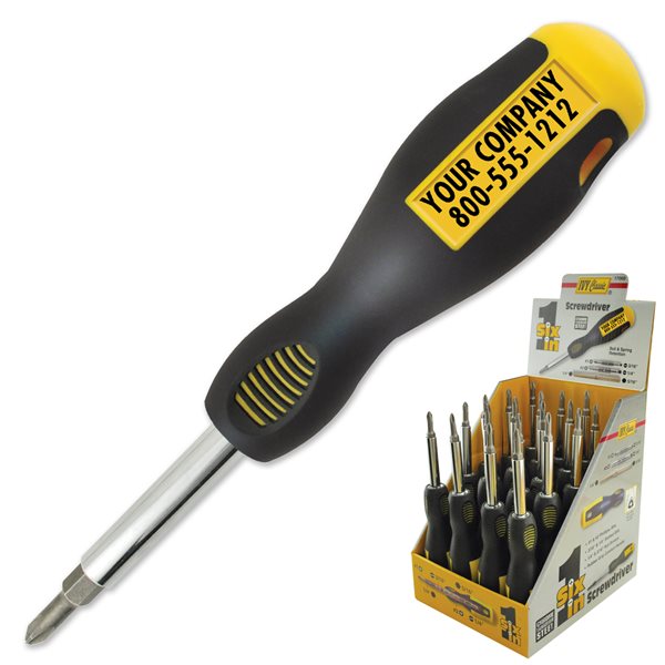 6 in 1 Screwdriver Rubber Grip - Private Label