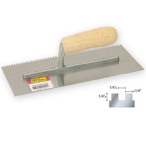 11 x 4-1/2"- 1/4" Sq Notch Trowel