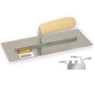 11 x 4-1/2"- 1/16" Sq Notch Trowel