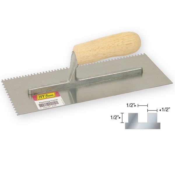 11 x 4-1/2"- 1/2" Sq Notch Trowel