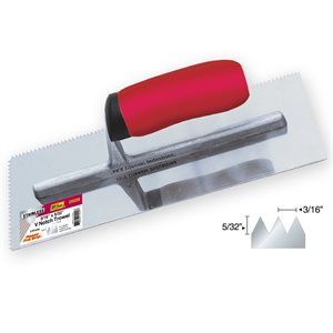 11 x 4-1/2"- 3/16"  V Notched Trowel - Pro Grip