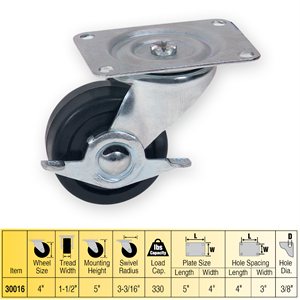 4" Swivel Caster w/Brake