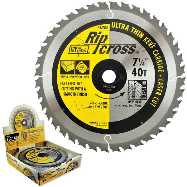 7-1/4" 40T Ripcross Carbide Blade