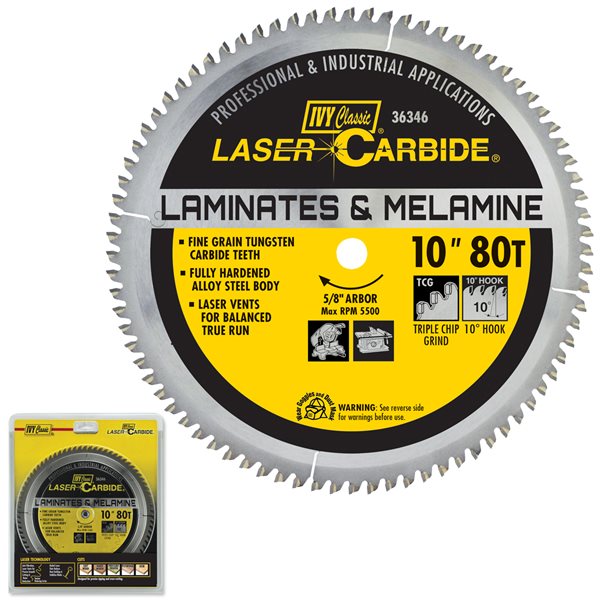 10" 80T Laminate & Melamine Laser Carbide