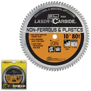 10" 80T Non-Ferrous & Plastics Laser Carbide