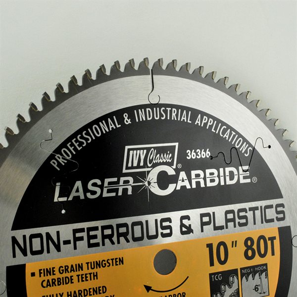 10" 80T Non-Ferrous & Plastics Laser Carbide