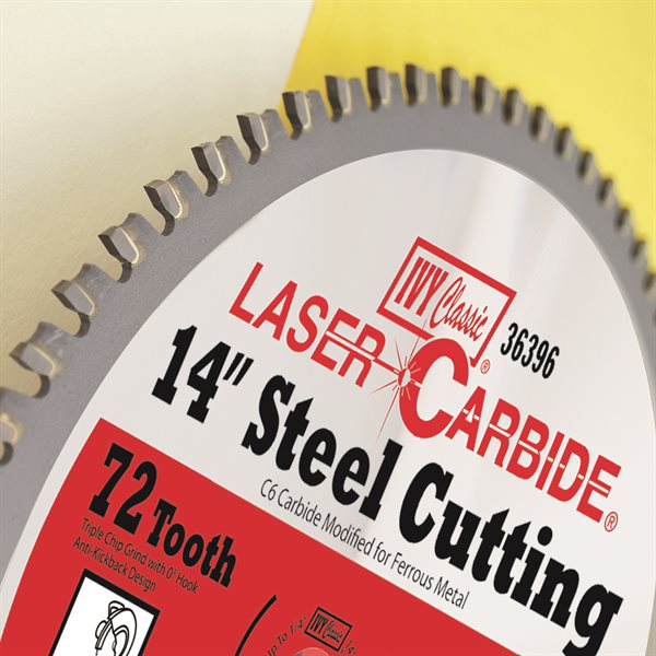 14" x 72T Steel Cutting Carbide Blade 1" arbor