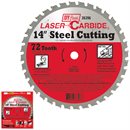 14" x 72T Steel Cutting Carbide Blade 1" arbor