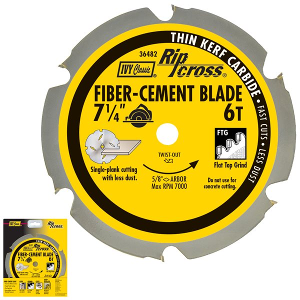 7-1/4" 6 Teeth Carbide Fiber-Cement Blade