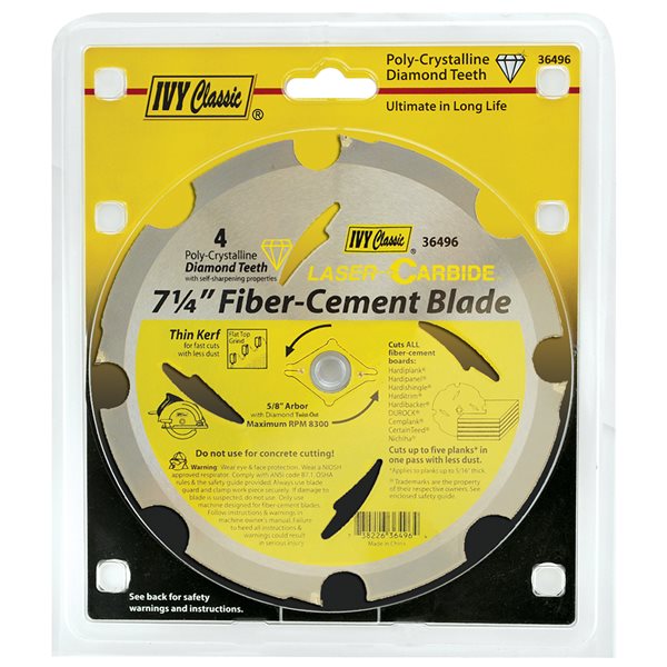 7-1/4" 4 Teeth  PCD Fiber-Cement Blade