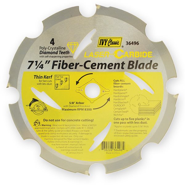 7-1/4" 4 Teeth  PCD Fiber-Cement Blade