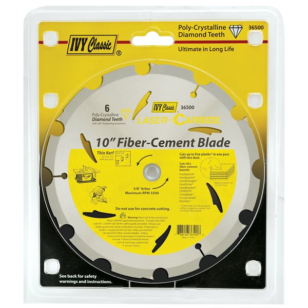 10" 6 Teeth  PCD Fiber-Cement Blade