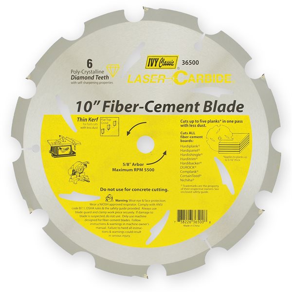 10" 6 Teeth  PCD Fiber-Cement Blade