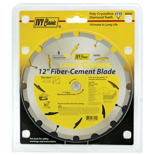 12" 8 Teeth  PCD Fiber-Cement Blade