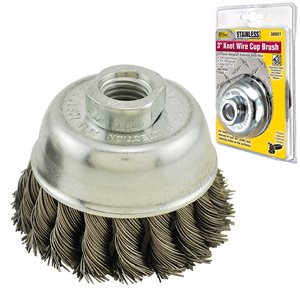 3" Stainless Knot Wire Cup Brush 5/8-11 Arbor