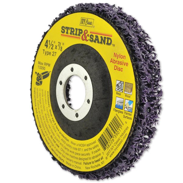 4 1/2 x 7/8 x 1/2" Strip & Sand Nylon Abrasive Disc