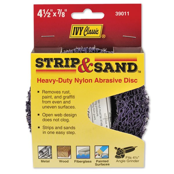 4 1/2 x 7/8 x 1/2" Strip & Sand Nylon Abrasive Disc