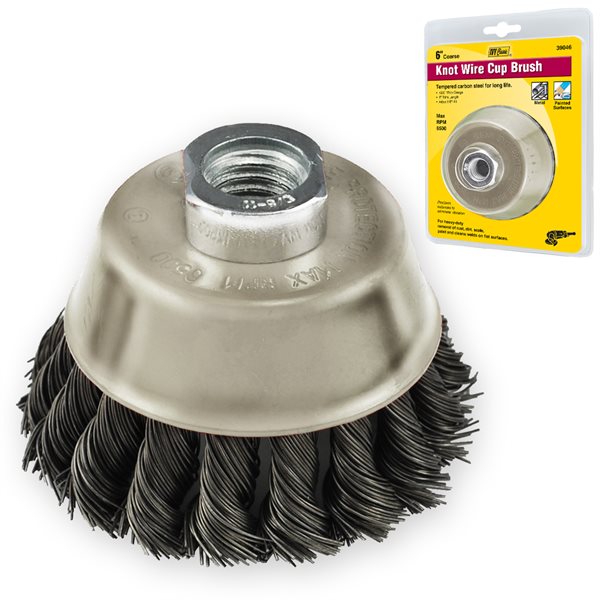 6" Knot Wire Cup Brush 5/8-11 Arbor