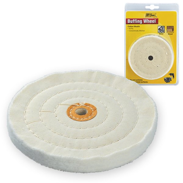 6" White Buffing Wheel 1/2" Arbor