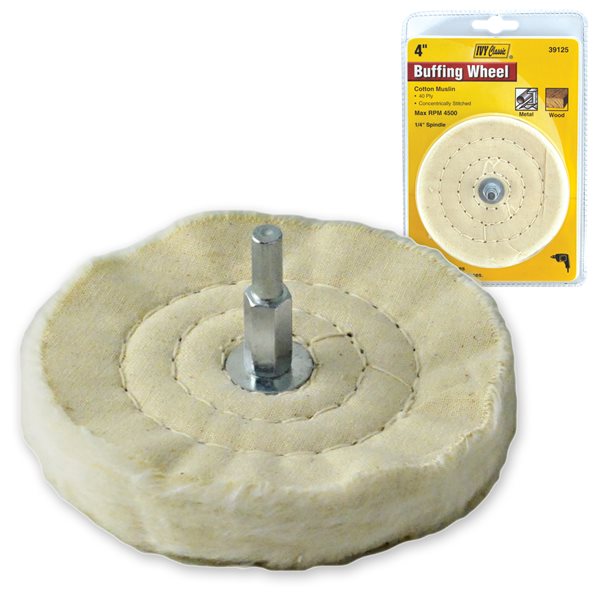 4" White Buffing Wheel 1/4 Shank