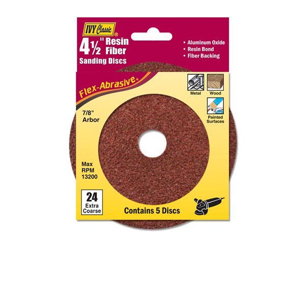 4-1/2" Resin Fiber Disc 24 Grit AL