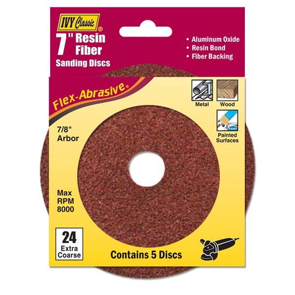 7" Resin Fiber Disc 24 Grit AL