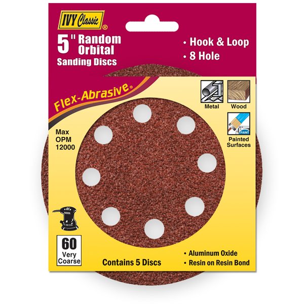 5" Hook & Loop Disc 8 Hole 60 Grit