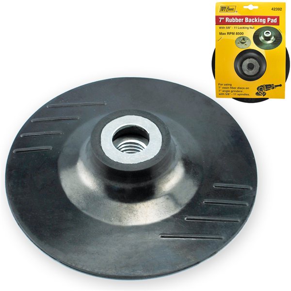 7" Rubber Backing Pad with 5/8-11" Nut - Replaced by Item 42384