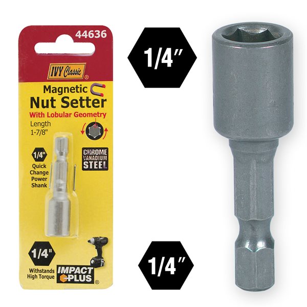 1/4 x 1-7/8" Hex Mag. Nut Setter Carded