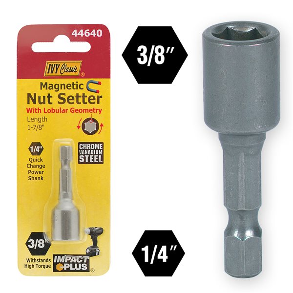 3/8 x 1-7/8" Hex Mag. Nut Setter Carded