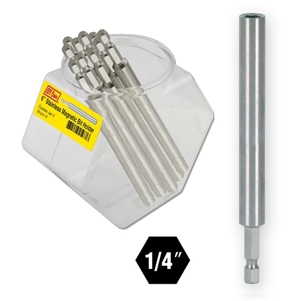 20 Pc. 6" Stainless Mag. Bit Holder