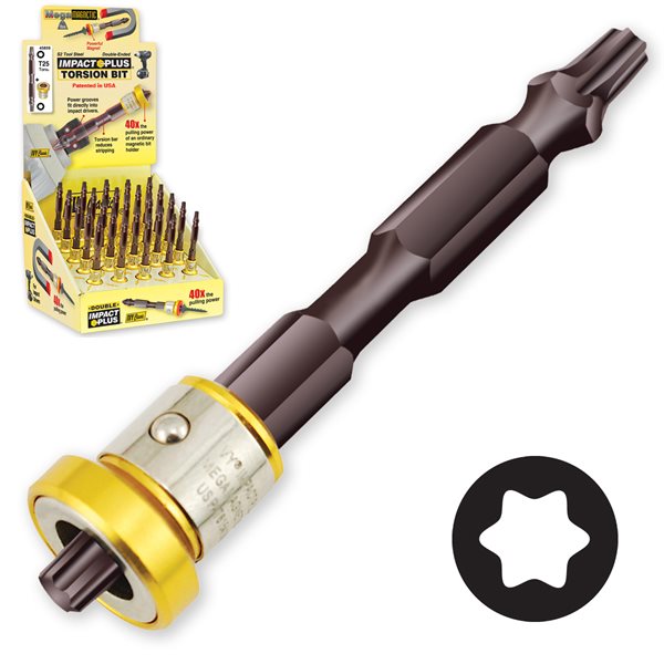 T20 Torx Dbl-Ended Mega-Magnetic Impact Plus Torsion Bits