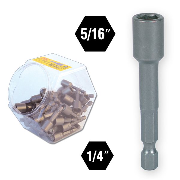 50 Pc. 5/16 x 2-9/16" Mag Nut Setter