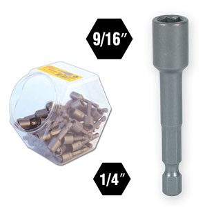 40 Pc. 9/16 x 2-9/16" Mag Nut Setter