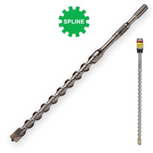 7/8 x 22.5" Spline 4 Cutter Hammer Drill Bit