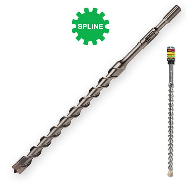 1 x 22.5" Spline 4 Cutter Hammer Drill Bit