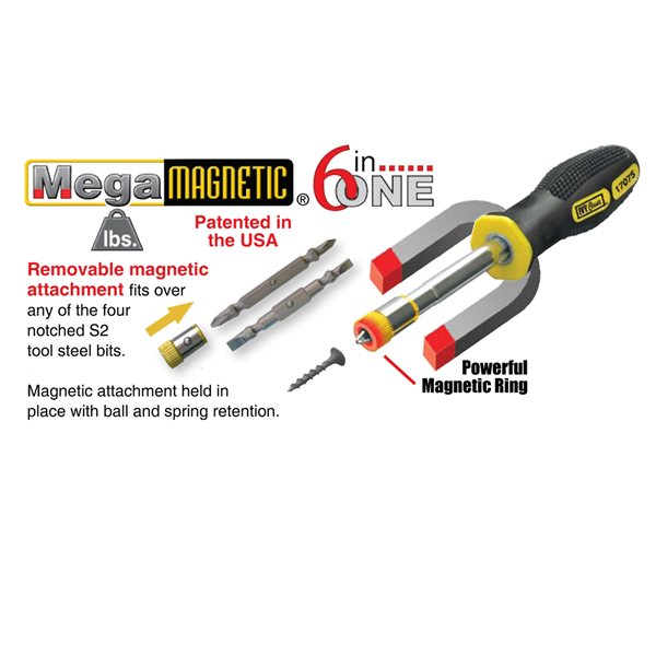 6-in-1 Mega Mag Screwdriver- Discontinued-replaced by 17064