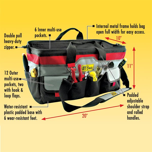 20" Premium Wide-Mouth Tool Bag