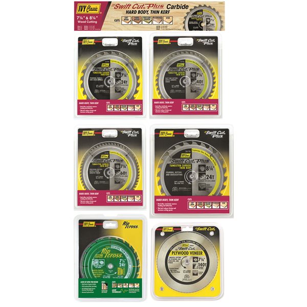 Swift Cut® 7-1/4" & 8-1/4" Wood Cutting Blade Display