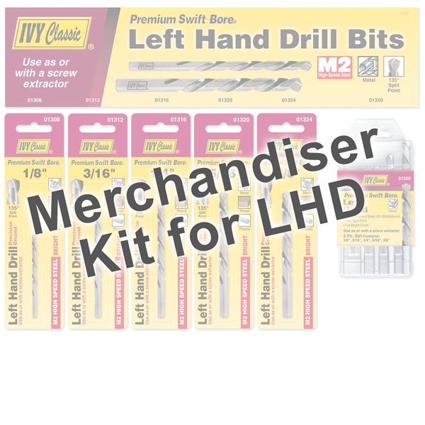 Merchandiser - Left Hand Drill Bits