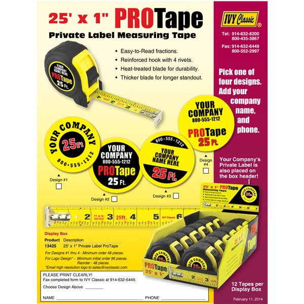 25' x 1"  Private Label ProTape